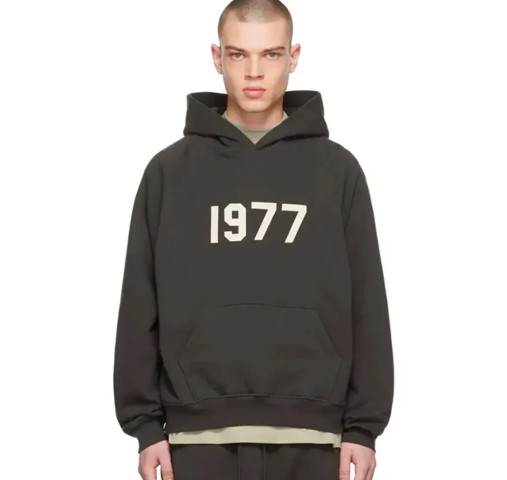 Black 1977 Essentials Hoodie