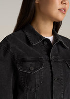 Black Denim Jacket Women, Stone Wash