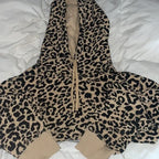 Hollister cheetah print cropped hoodie