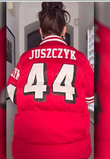 Kristin Juszczyk SF 49ers Puffer Coat