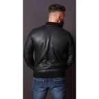 Mens Bomber Style Leather Jacket