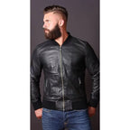 Mens Bomber Style Leather Jacket
