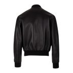 Plain Leather Bomber Jacket
