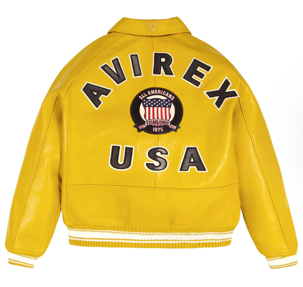 Yellow Avirex Leather Jacket