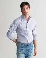 Slim Fit Striped Stretch Poplin Shirt