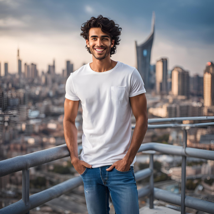 white crew neck t shirt