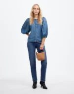 Puff Sleeve Denim Shirt