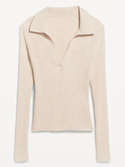 Ribbed Crop Polo Sweater 3