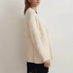 Textural-Stitch V-Neck Cardigan Sweater 2